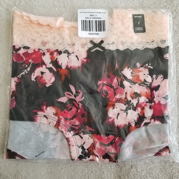TORRID Wide Lace Trim Cotton Veronica Floral Boyshort Panty NEW Size 2X - Picture 8 of 9